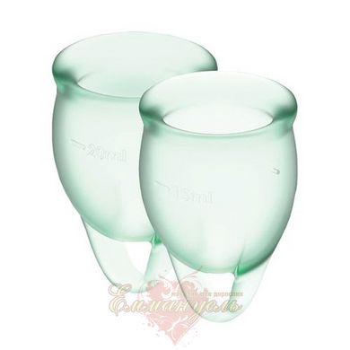 Set of menstrual cups - Satisfyer Feel Confident (light green), 15ml and 20ml