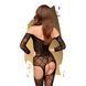 Bodystocking with floral-geometric pattern Penthouse - Top-Notch Black S/L SO4384 - photos (2
