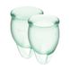 Set of menstrual cups - Satisfyer Feel Confident (light green), 15ml and 20ml