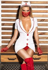 Эротический костюм - медсестры "Исполнительная Луиза" М, халатик, шапочка, перчатки, маска