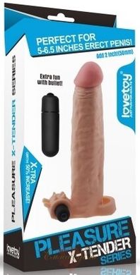 Удлиняющая насадка на пенис - Pleasure X-Tender Vibrating Penis Sleeve Flesh 2"