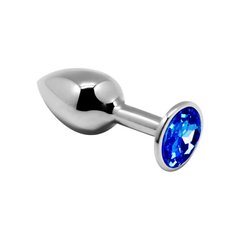 Анальная металлическая пробка с кристаллом - Alive Mini Metal Butt Plug Blue M