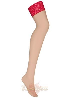 Чулки - Obsessive Jolierose stockings red, XXL