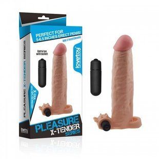 Удлиняющая насадка на пенис - Pleasure X-Tender Vibrating Penis Sleeve Flesh 2" 6452LVTOY057 фото