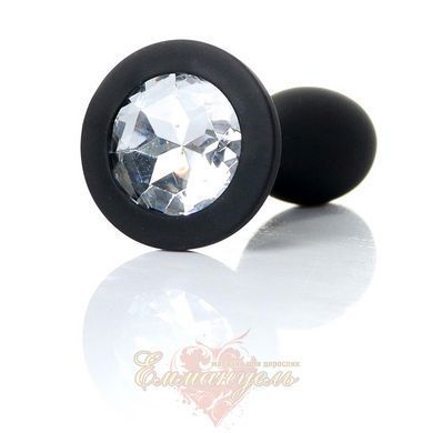 Анальная пробка - Jewellery Silicone Black Plug S Clear 62530064-00152 фото