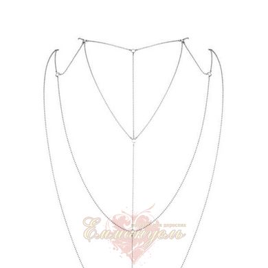 Back Chain - Bijoux Indiscrets Magnifique Back and Cleavage Chain - Silver, Body Jewelry