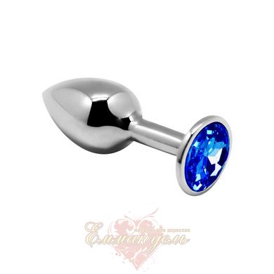 Анальная металлическая пробка с кристаллом - Alive Mini Metal Butt Plug Blue M