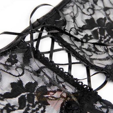 Black panties - Star Night with floral lace and open access P5179-1 &mdash; photos