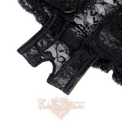 Black panties - Star Night with floral lace and open access P5179-1 &mdash; photos