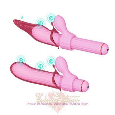 Вібратор Otouch Magic Stick S1 Plus Pink &mdash; з 4 насадками, бездротовий SO9437 фото