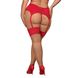 Чулки - Obsessive Jolierose stockings red, XXL