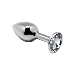 Анальная металлическая пробка с кристаллом - Alive Mini Metal Butt Plug White M