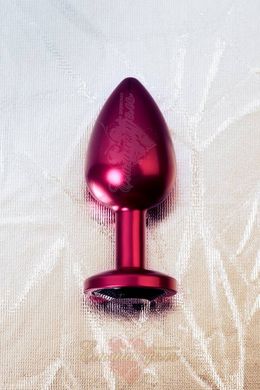 Анальный страз - Metal by TOYFA, металл, красная, с чёрным кристаллом, 8,2 см, ø3,4 см, 85 г