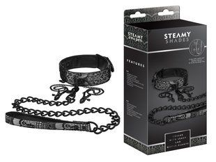 STEAMY SHADES Collar with Leash and Nipple Clamps 614000257914 фото