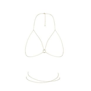 Цепочка портупея - Bijoux Indiscrets Magnifique Bra Chain - Gold, украшение на тело