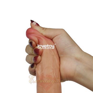 Phalloimitator with scrotum - 8'' Dual-layered Silicone Dildo 6452LVTOY008 &mdash; photos
