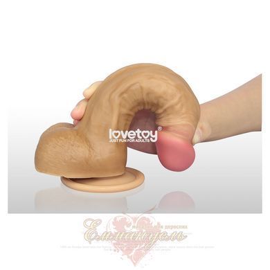 Phalloimitator with scrotum - 8'' Dual-layered Silicone Dildo 6452LVTOY008 &mdash; photos