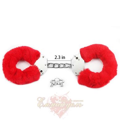 Наручники - Fetish Pleasure Fluffy Handcuffs, Red