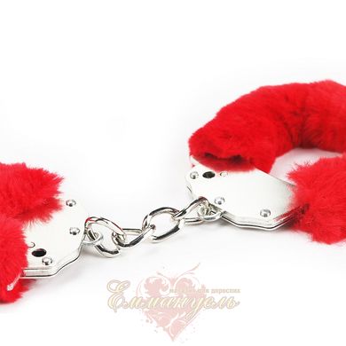 Наручники - Fetish Pleasure Fluffy Handcuffs, Red