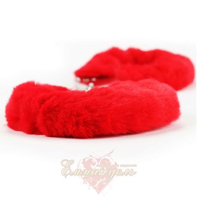 Наручники - Fetish Pleasure Fluffy Handcuffs, Red