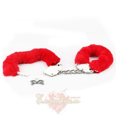 Наручники - Fetish Pleasure Fluffy Handcuffs, Red