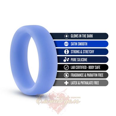 Ерекційне кільце - Performance - Silicone Glo Cock Ring - Blue Glow