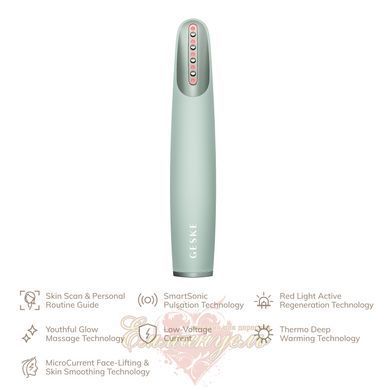 Прибор для укрепления кожи GESKE Skin Firming Wand 7в1 green, тонизация лица HB0429 фото