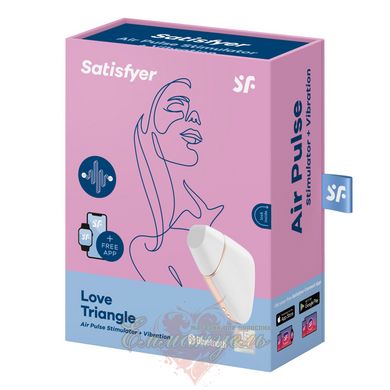 Вакуумный клиторальный стимулятор - Satisfyer Love Triangle White с управлением через интернет