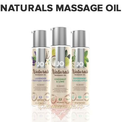 Массажное масло - System JO Naturals Massage Oil – Кокос и лайм (120 мл) с натуральными эфирными маслами