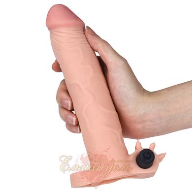 Удлиняющая насадка на пенис - Pleasure Extender Sleeve Vibro Flesh