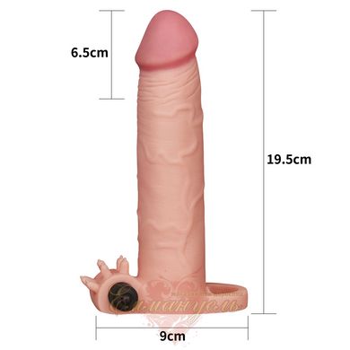 Lengthening Penis cap - Pleasure Extender Sleeve Vibro Flesh