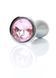 Анальная пробка с кристаллом Clear M Pink &ndash; металлическая, серебристая, размер M 62530064-00147 фото 2
