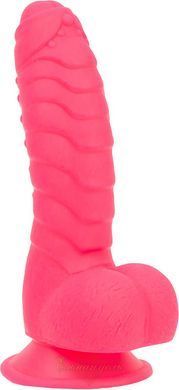 Ribbed dildo with suction cup - ADDICTION Tom 7&Prime; Dildo With Balls &mdash; Pink, free bullet SO5585 &mdash; photos
