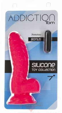 Ribbed dildo with suction cup - ADDICTION Tom 7&Prime; Dildo With Balls &mdash; Pink, free bullet SO5585 &mdash; photos