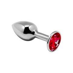 Анальна металева пробка із кристалом - Alive Mini Metal Butt Plug Red M