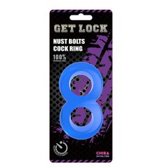 Эрекционное кольцо - Duo Cock 8 Ball Ring-blue
