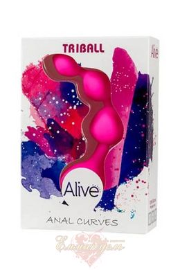 Анальные шарики - Alive Triball Pink, силикон, макс. диаметр 2см