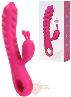 Rabbit vibrator with stimulating balls - Kokos SMON No. 1, pink