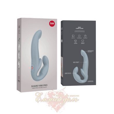 Strapless strapon with vibration - Fun Factory SHARE VIBE PRO cool gray, adjustable SX0977 &mdash; photos