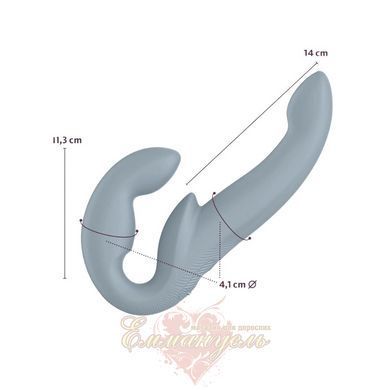Strapless strapon with vibration - Fun Factory SHARE VIBE PRO cool gray, adjustable SX0977 &mdash; photos