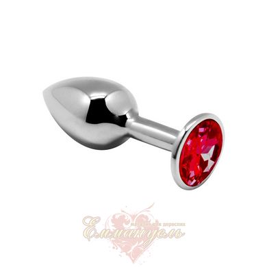 Анальная металлическая пробка с кристаллом - Alive Mini Metal Butt Plug Red M