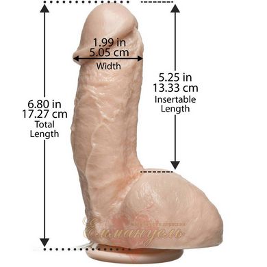 Кончающий фаллоимитатор - Doc Johnson The Amazing Squirting Realistic Cock, ПВХ, диаметр 5,1 см