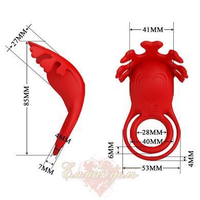 Эрекционное кольцо - Pretty Love Vibrant Penis Ring Ruben Red 6603BI1253 фото