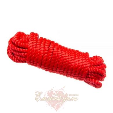 Шелковая верёвка для шибари красная 10м