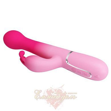 Вибратор-кролик Pretty Love Dejon Pink с 2 моторами, вращающимися шариками и кнопкой Burst Climax BW-500014-4 фото
