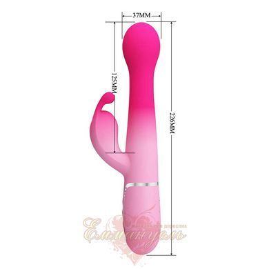 Вибратор-кролик Pretty Love Dejon Pink с 2 моторами, вращающимися шариками и кнопкой Burst Climax BW-500014-4 фото