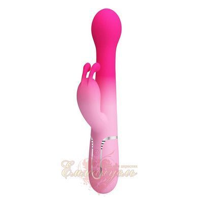 Вибратор-кролик Pretty Love Dejon Pink с 2 моторами, вращающимися шариками и кнопкой Burst Climax BW-500014-4 фото