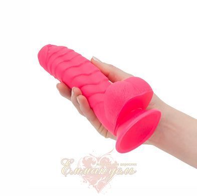 Ribbed dildo with suction cup - ADDICTION Tom 7&Prime; Dildo With Balls &mdash; Pink, free bullet SO5585 &mdash; photos