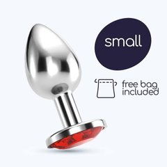 Anal Plug - Crushious Bijou Anal Jewel Plug Red Small With Free Velvety Bag