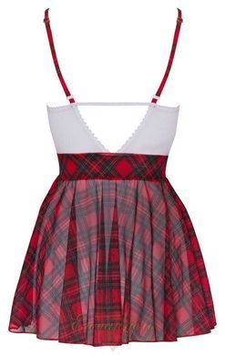 Сексуальный костюм школьницы с платьем и чокером в клетку &mdash; Cottelli Costumes, S 24710433021 фото